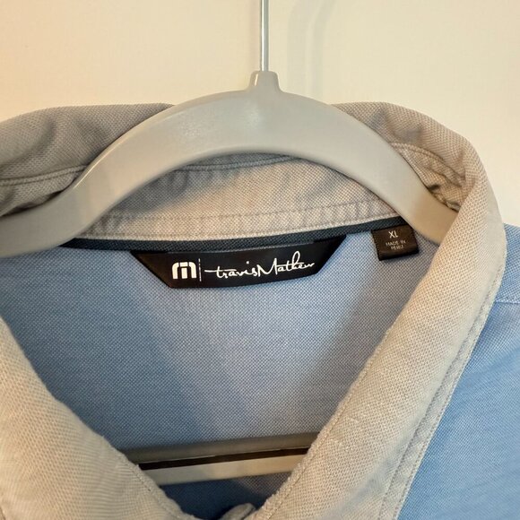 Travis Mathew Polo Shirt - XL - Blue with Gray Collar 💙⛳️ - Picture 2 of 3